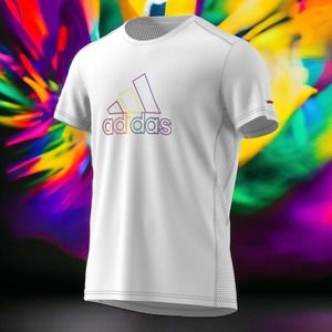 adidas Trefoil Human Race Own The Run LGBTQ Pride Shirt Mens 2XL New Fast Ship